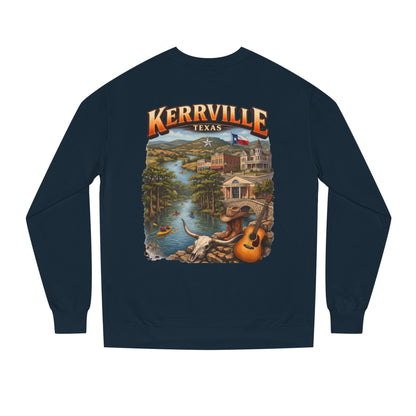 Kerrville Texas Scenic Crewneck Sweatshirt — Riverfront Guitar Vintage Design
