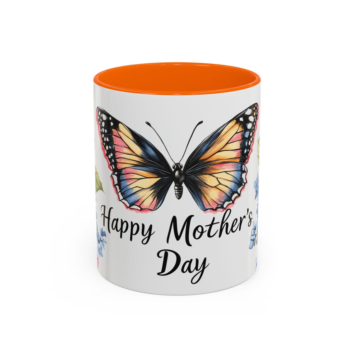 Mother's Day Butterfly Floral Coffee Mug – "Happy Mother's Day" Accent Mug (11/15 oz)