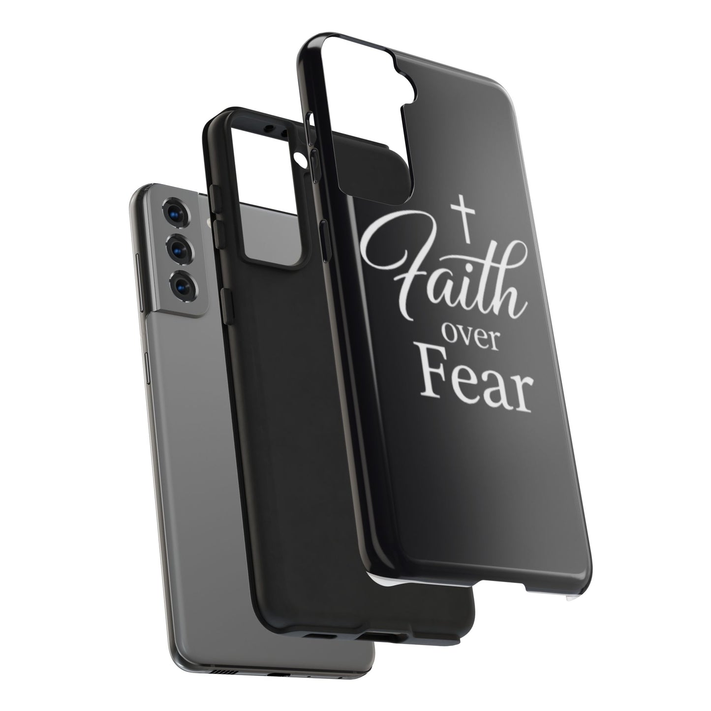 Faith Over Fear Tough Phone Case — Inspirational Christian Cross Phone Cover