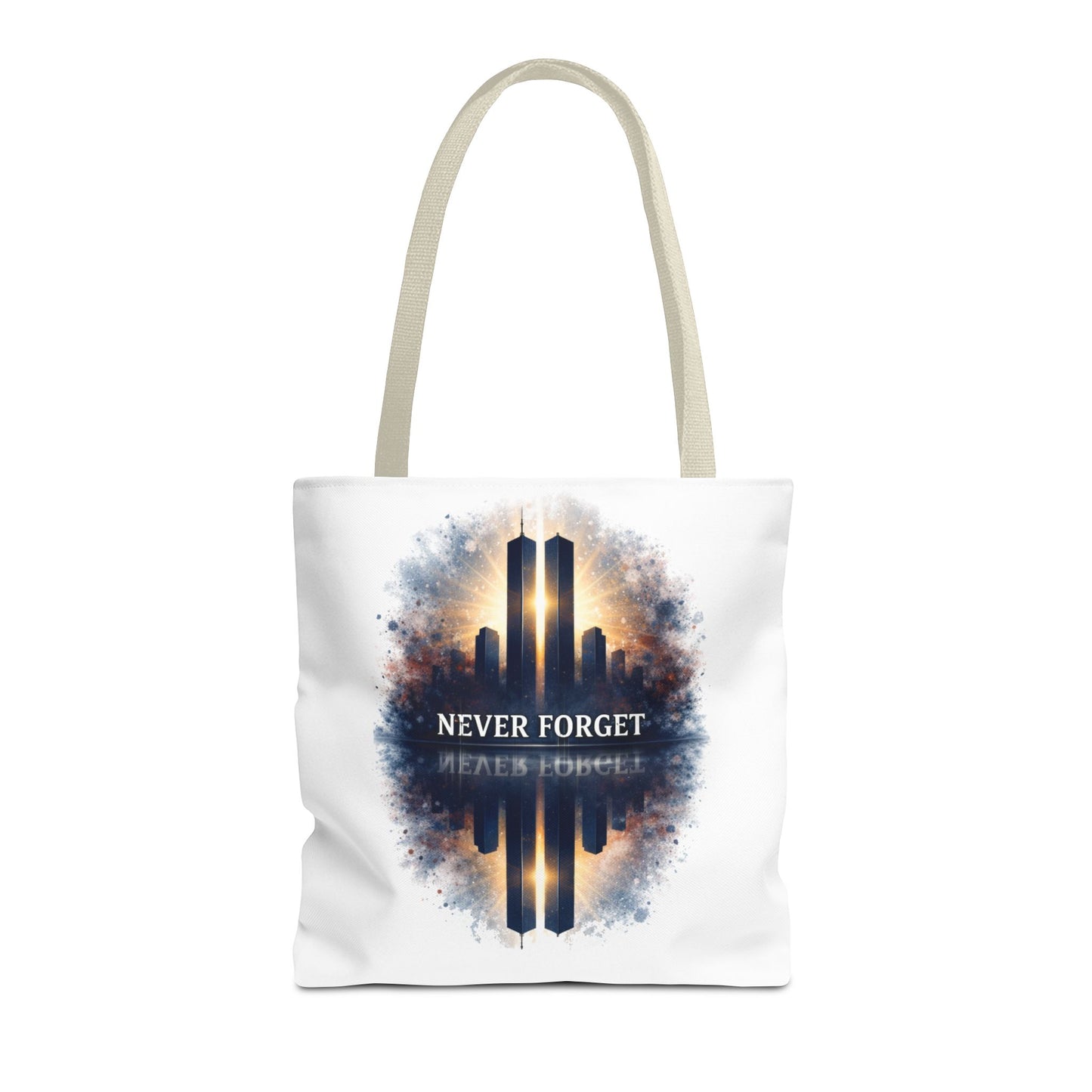 Never Forget Memorial Tote Bag — 9/11 Tribute Skyline All-Over Print