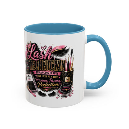 Lash Technician Coffee Mug – 'Enhancing Beauty One Lash at a Time' Accent Mug