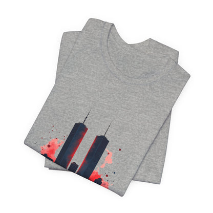 9/11 Never Forget T-Shirt — World Trade Center Memorial Tee