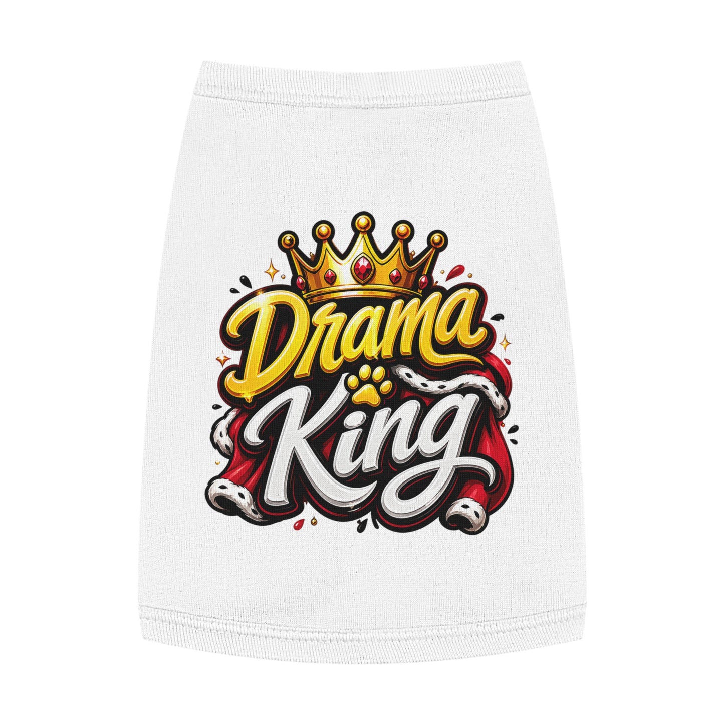 Drama King Pet Tank Top – Crown Graphic Dog Shirt