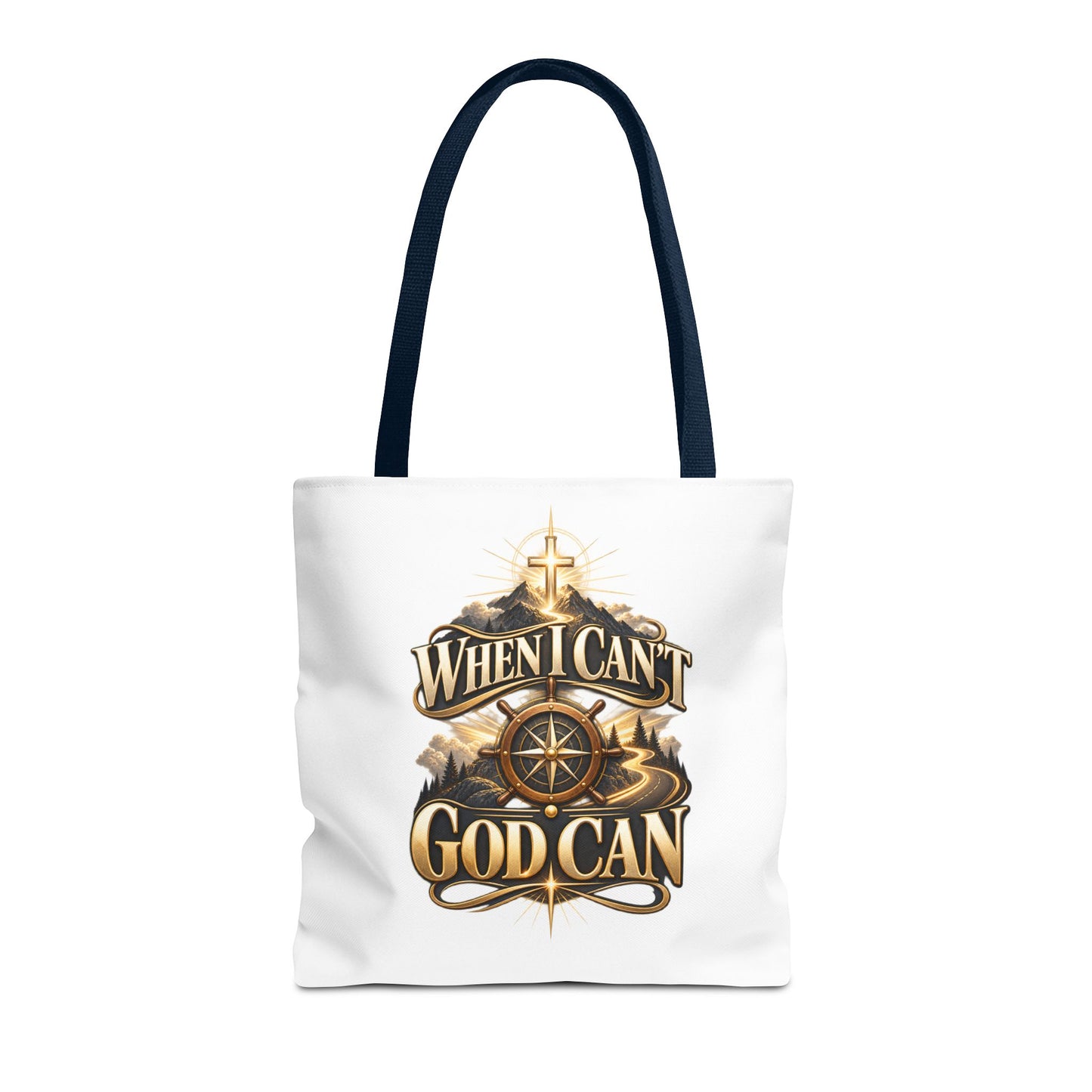 When I Can’t, God Can Christian Tote Bag – Faith Inspirational Beach Carryall