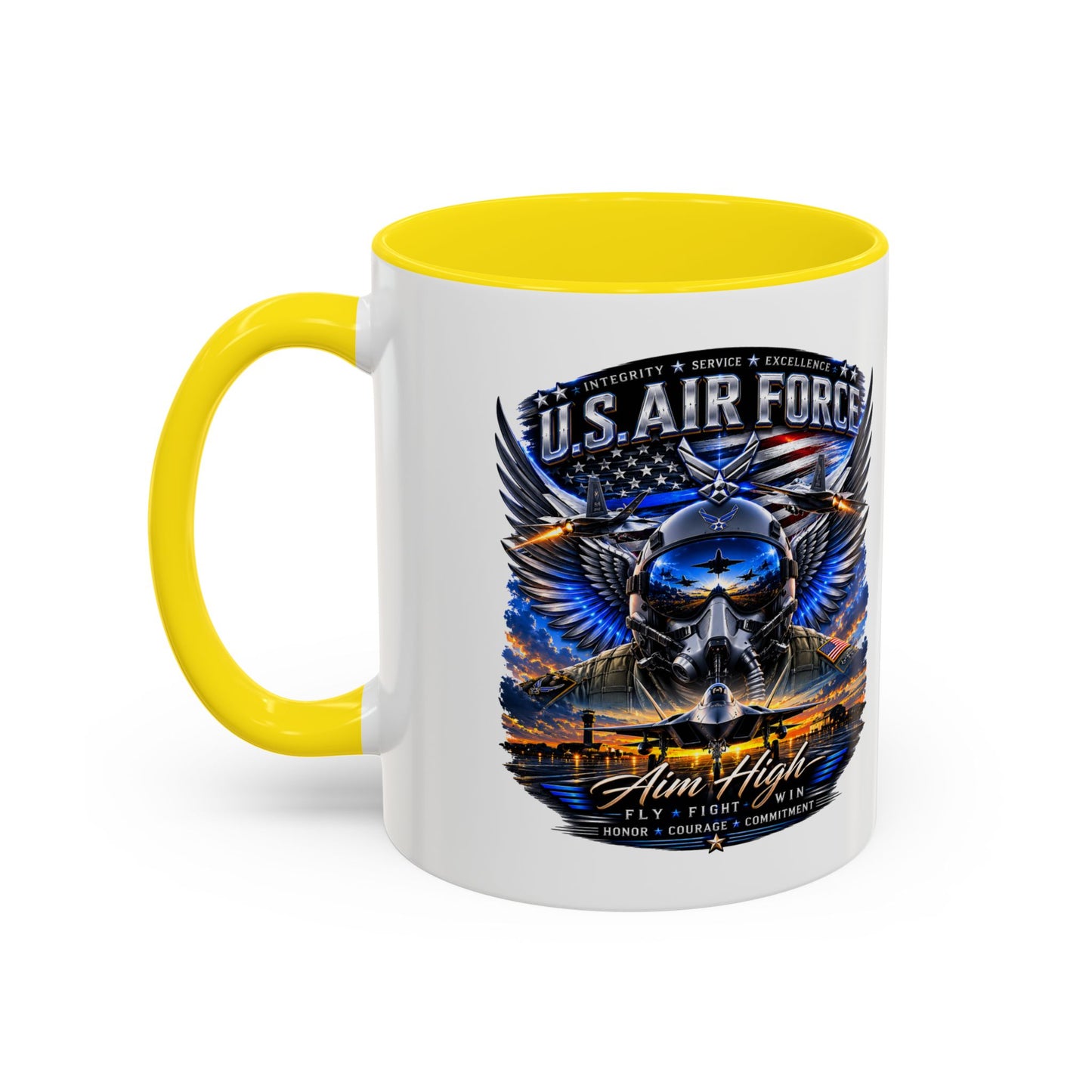 U.S. Air Force Eagle Coffee Mug — "Aim High" Accent 11/15oz