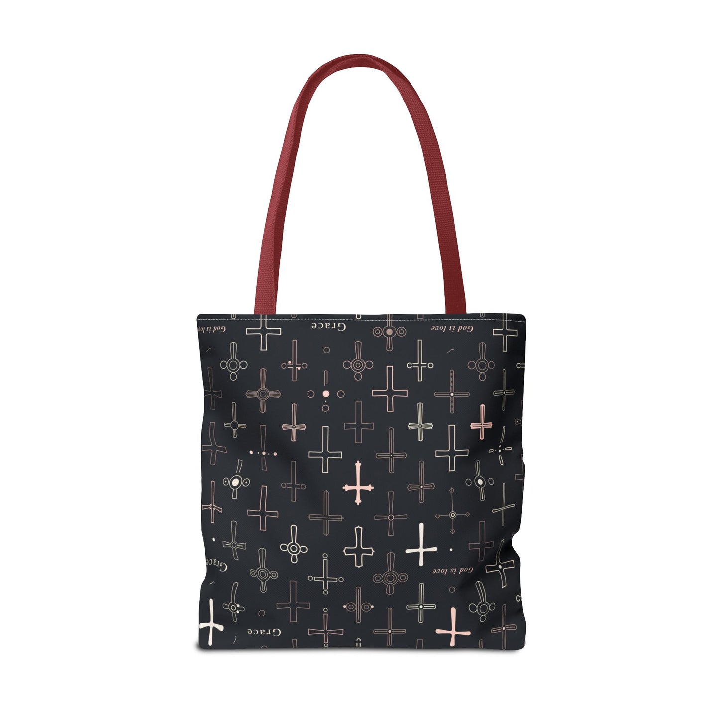 Cross Pattern Tote Bag — Faith & Grace Religious All-Over Print Tote