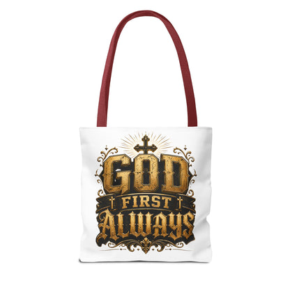 God First Always Tote Bag — Christian Faith Inspirational Canvas Tote