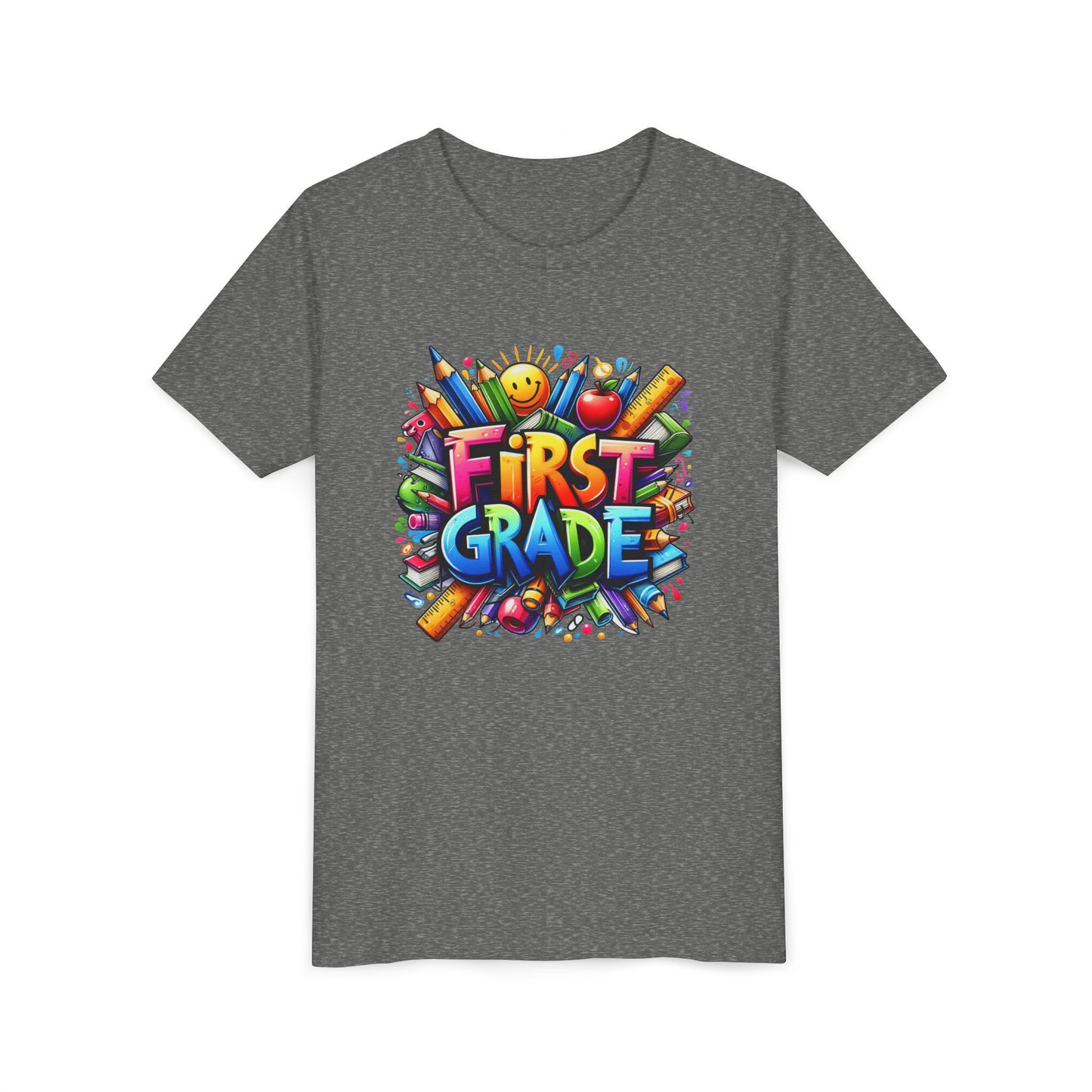 First Grade Kids Tee — Colorful Back-to-School Shirt for Boys & Girls