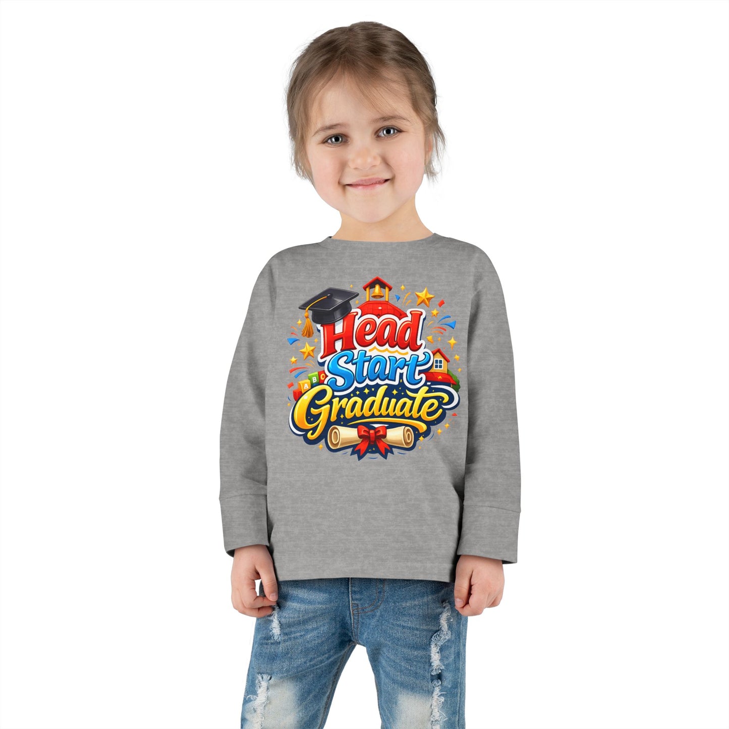 Toddler Long Sleeve Tee - "Head Start Graduate" Preschool Graduation Shirt