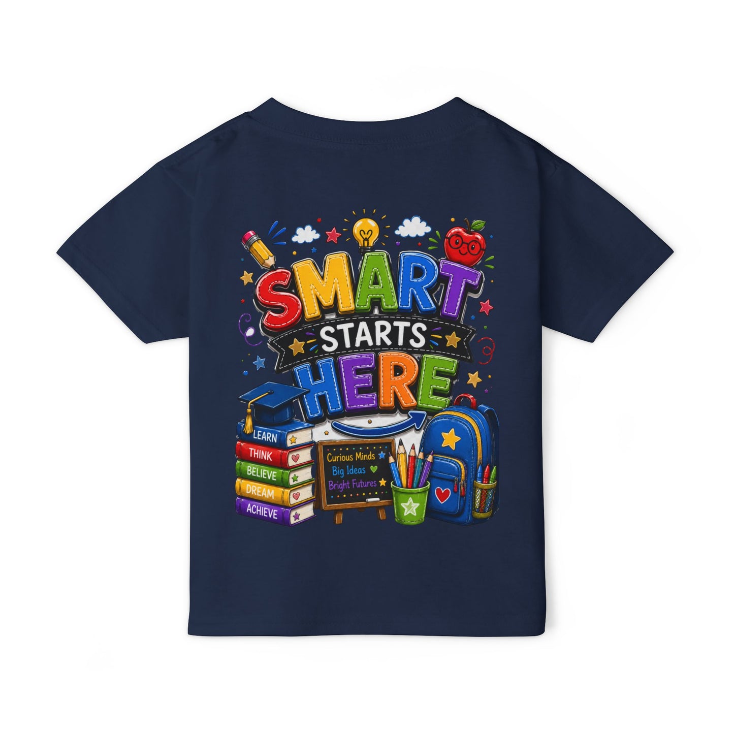 Toddler T-Shirt - "Smart Starts Here" Back-to-School Schoolhouse Design