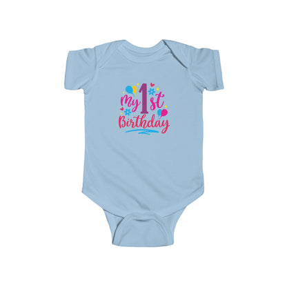 Baby Bodysuit — "My 1st Birthday" Colorful First Birthday Infant Onesie