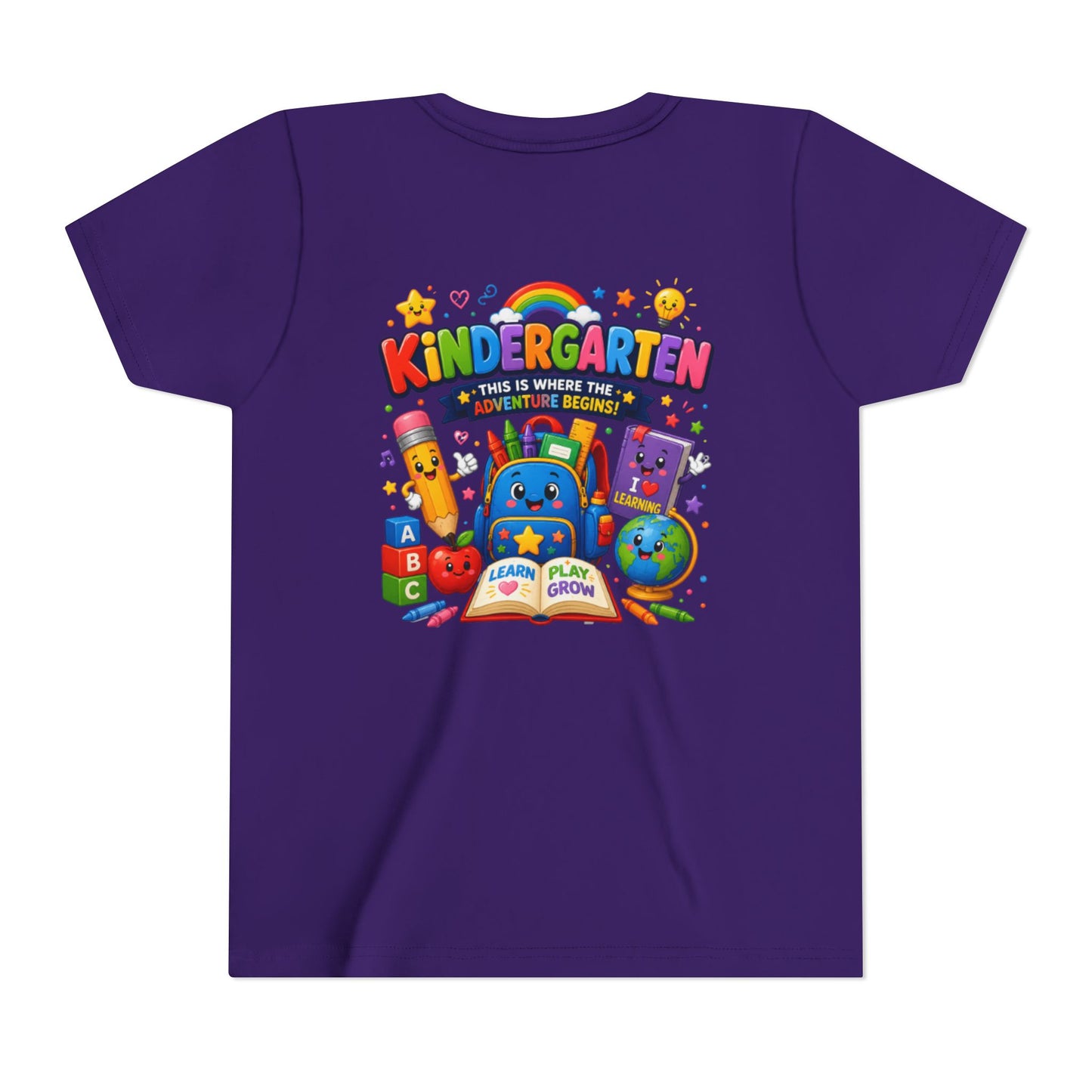 Kindergarten Kids T‑Shirt — 'Kindergarten: This Is Where the Fun Begins' Colorful Back-to-School Tee