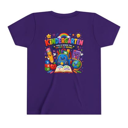 Kindergarten Kids T‑Shirt — 'Kindergarten: This Is Where the Fun Begins' Colorful Back-to-School Tee