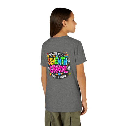 Seventh Grade Kids T-Shirt – “Watch Out Seventh Grade Here I Come” Back-to-School Tee