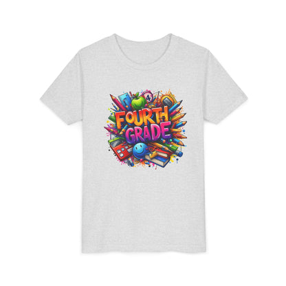 Fourth Grade Youth T‑Shirt – Colorful School Supplies Back to School Tee