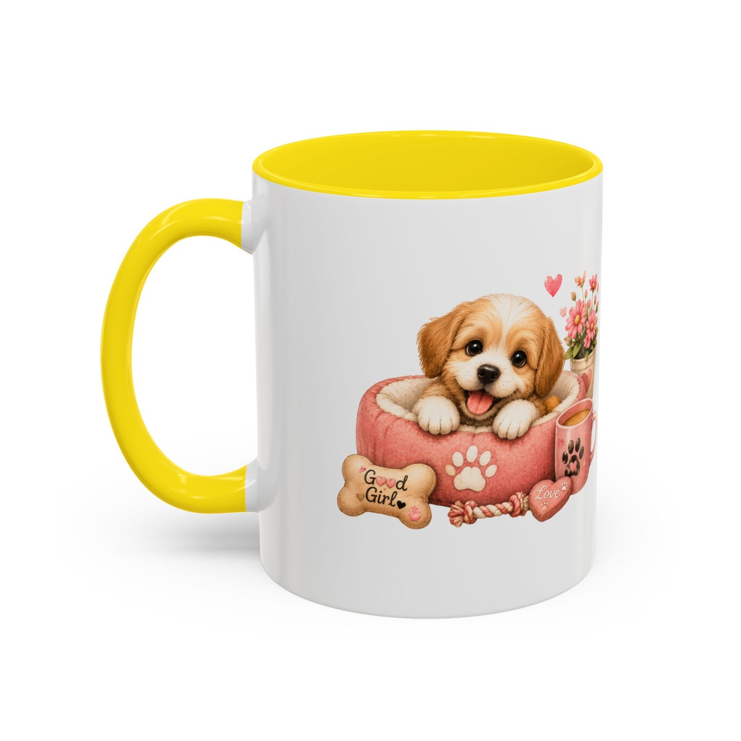Cute Puppy Coffee Mug — Adorable 'Good Girl' Dog Design, Accent 11/15oz