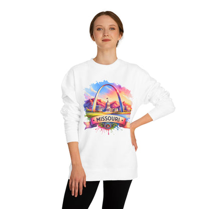 Missouri Arch Watercolor Sweatshirt — Colorful St. Louis Landmark Crewneck
