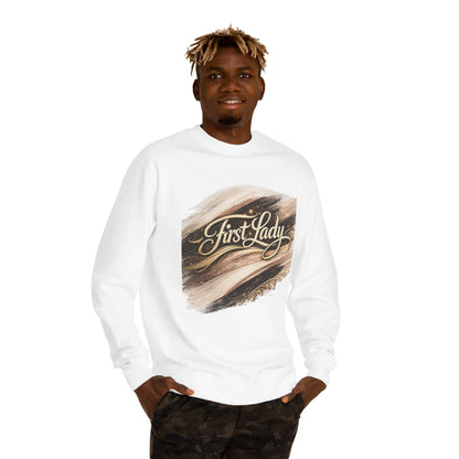 First Lady Crewneck Sweatshirt — Elegant Brushstroke Script Design