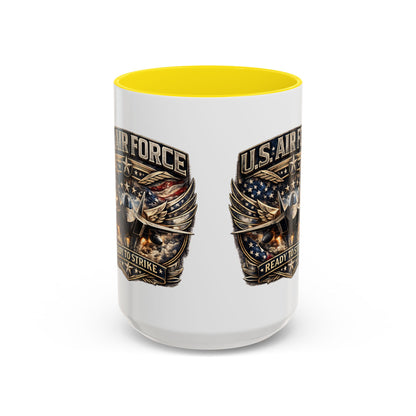 U.S. Air Force Accent Coffee Mug — "Ready to Strike" Military Aviation Gift