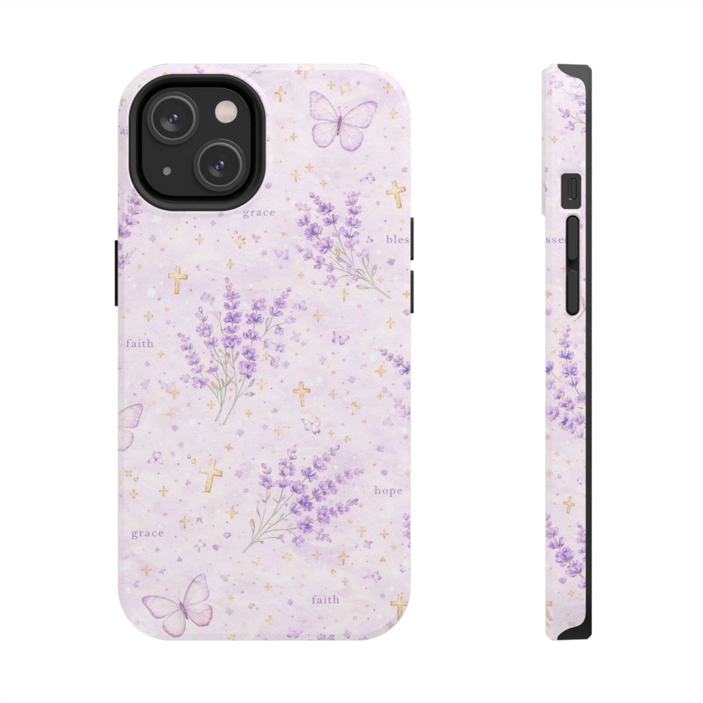 Faith Grace Blessed Phone Case | Christian Floral iPhone Case