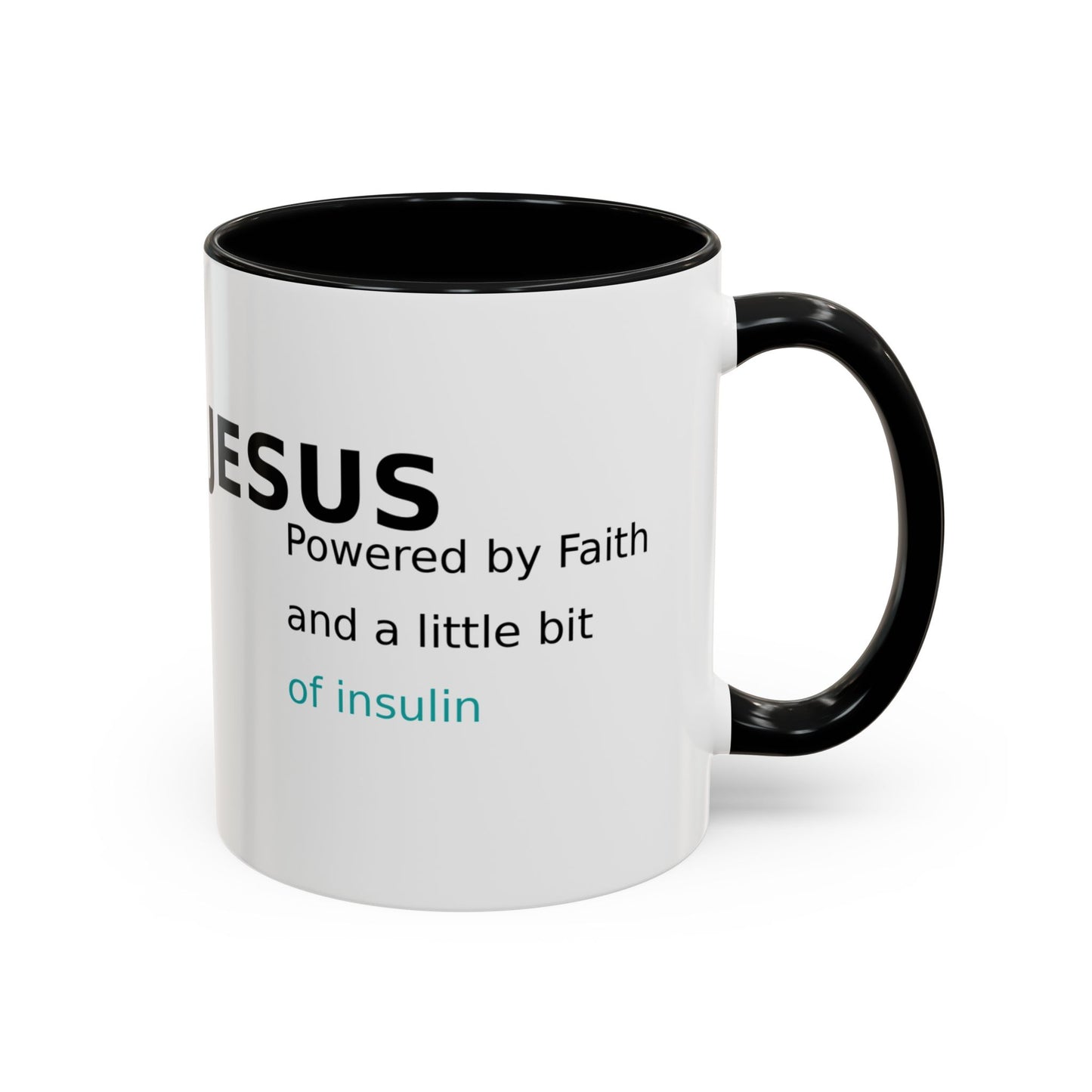 Christian Diabetes Coffee Mug – "Powered by Faith and a Little Bit of Insulin" Accent Mug (11/15oz)
