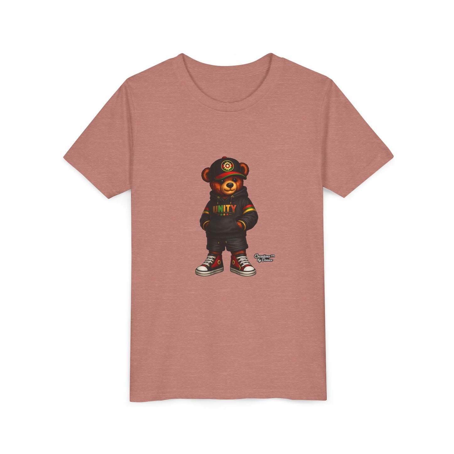 Youth T‑Shirt — Cool Bear Graphic Tee with 'UNITY' Hoodie Design