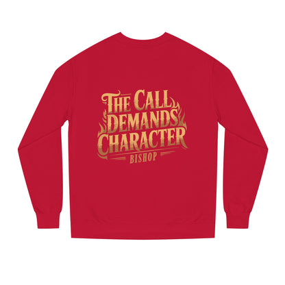 Crewneck Sweatshirt — “The Call Demands Character” Vintage Typographic Pullover