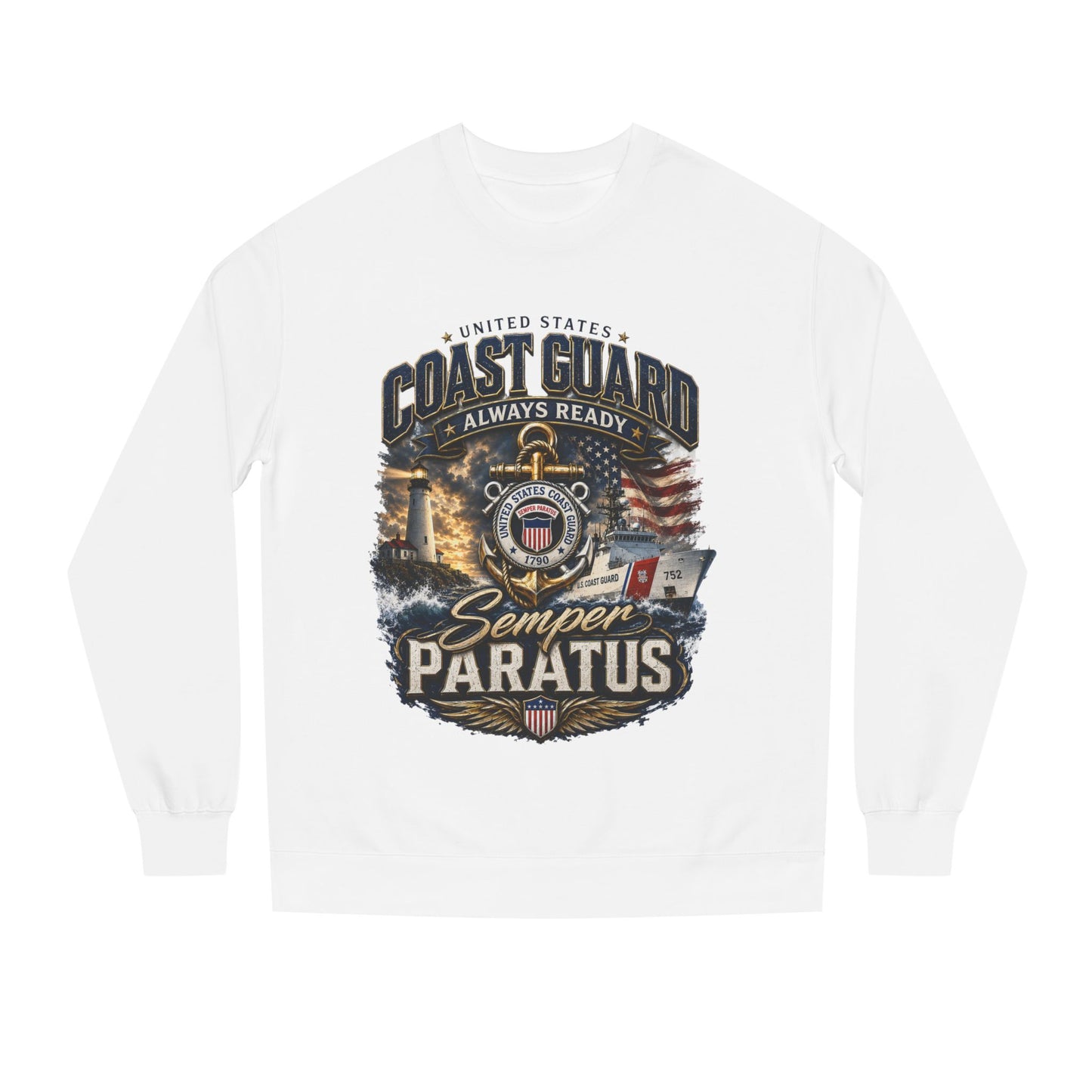 Coast Guard Semper Paratus Sweatshirt — USCG Always Ready Veteran Crewneck