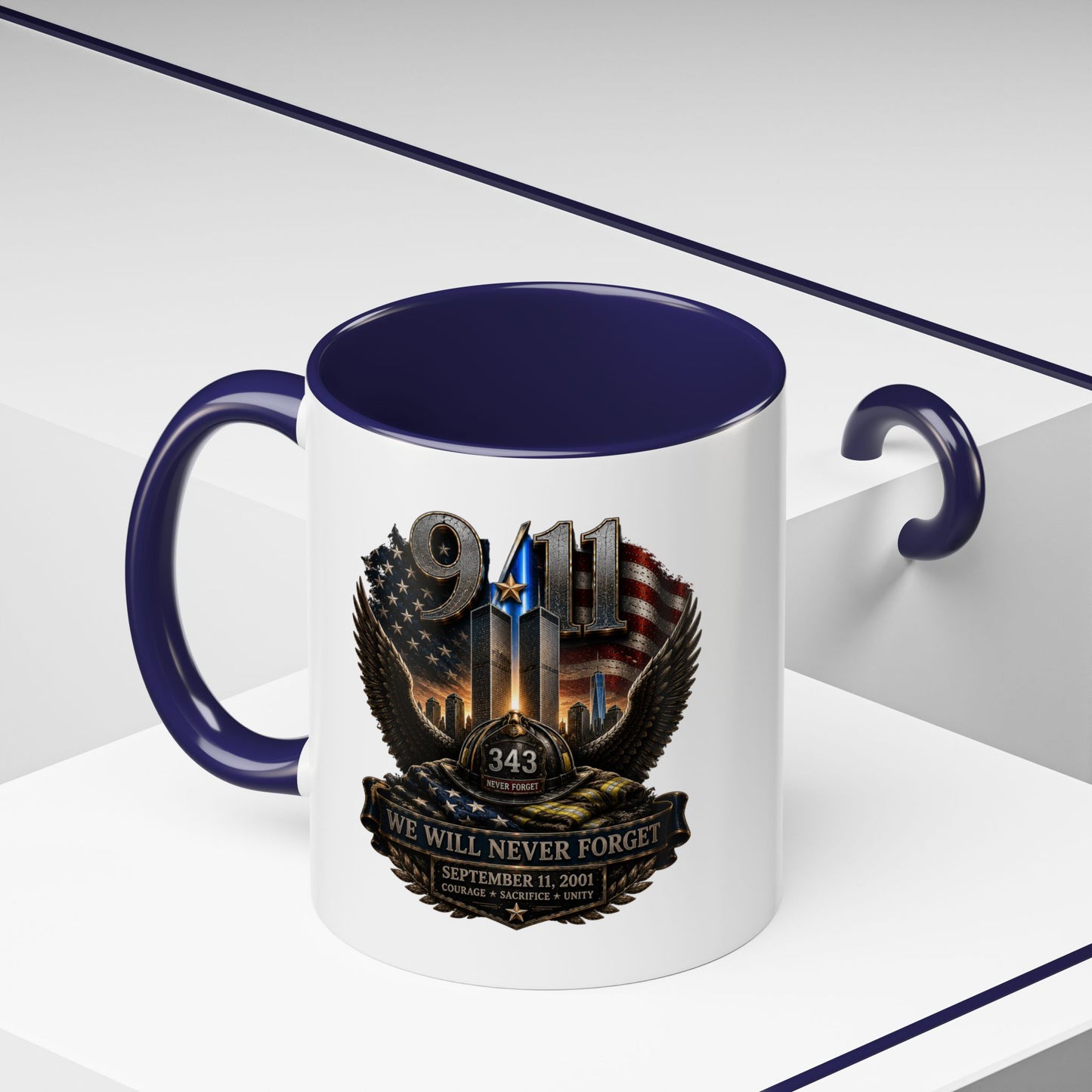 9/11 Memorial Coffee Mug - 'We Will Never Forget' Tribute Accent Mug