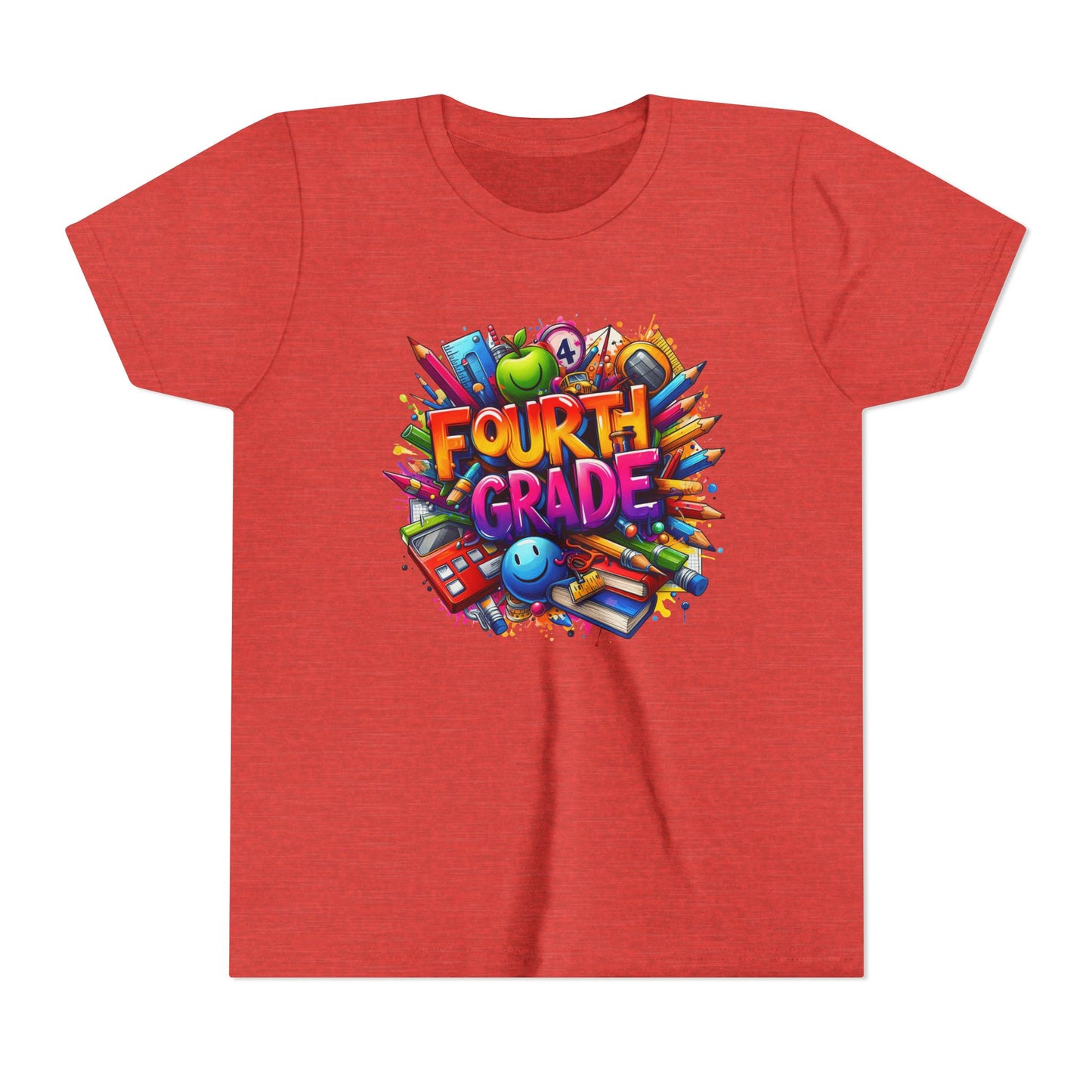 Fourth Grade Youth T‑Shirt – Colorful School Supplies Back to School Tee