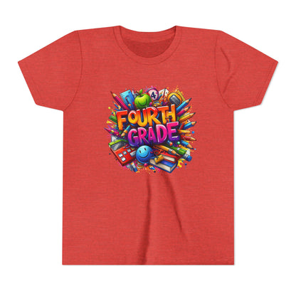 Fourth Grade Youth T‑Shirt – Colorful School Supplies Back to School Tee