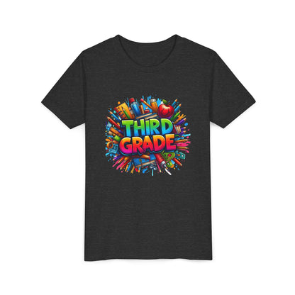 Third Grade Kids' T-Shirt – Colorful School Supplies Back-to-School Tee