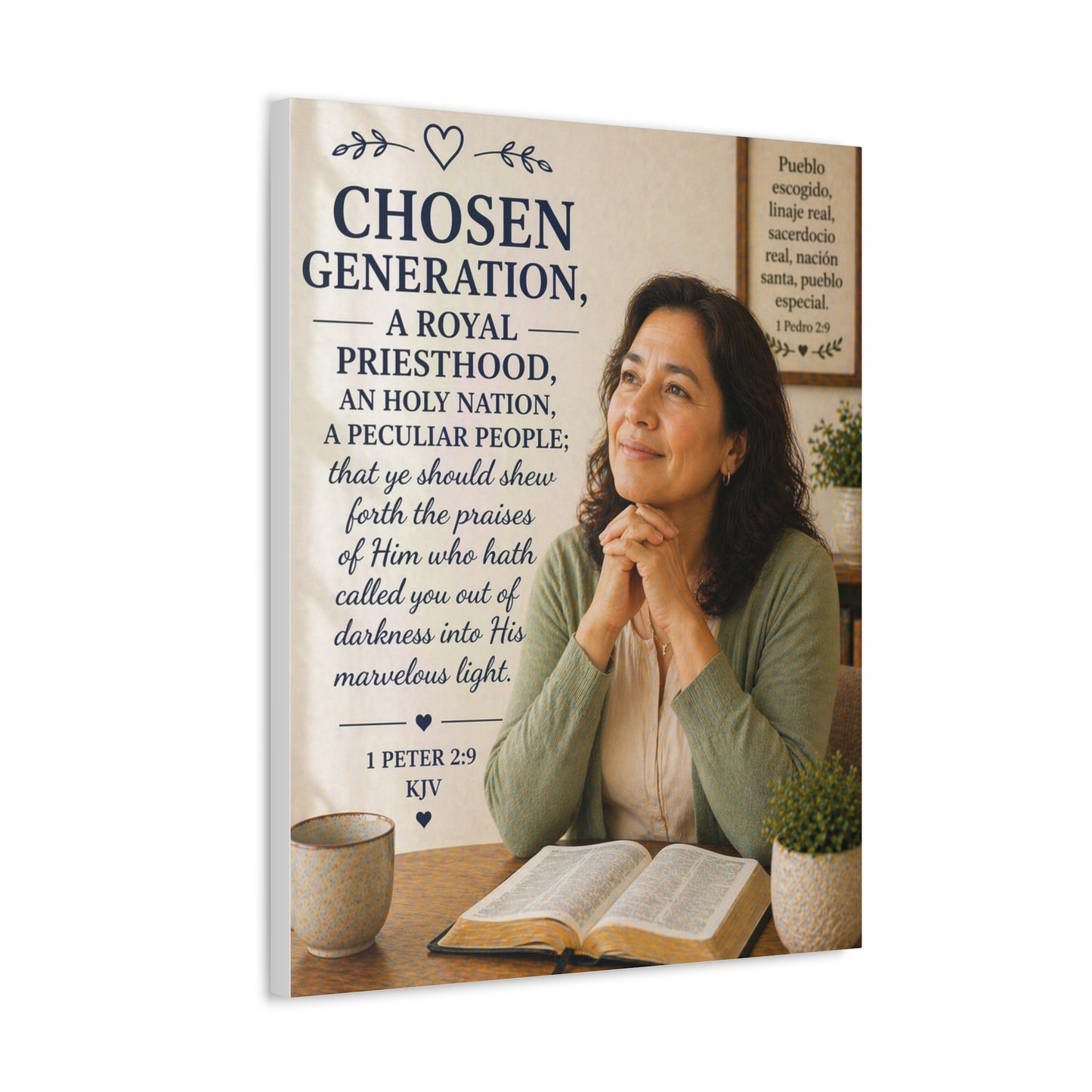 Stretched Canvas — "Chosen Generation" Inspirational Scripture Wall Art (1 Peter 2:9)