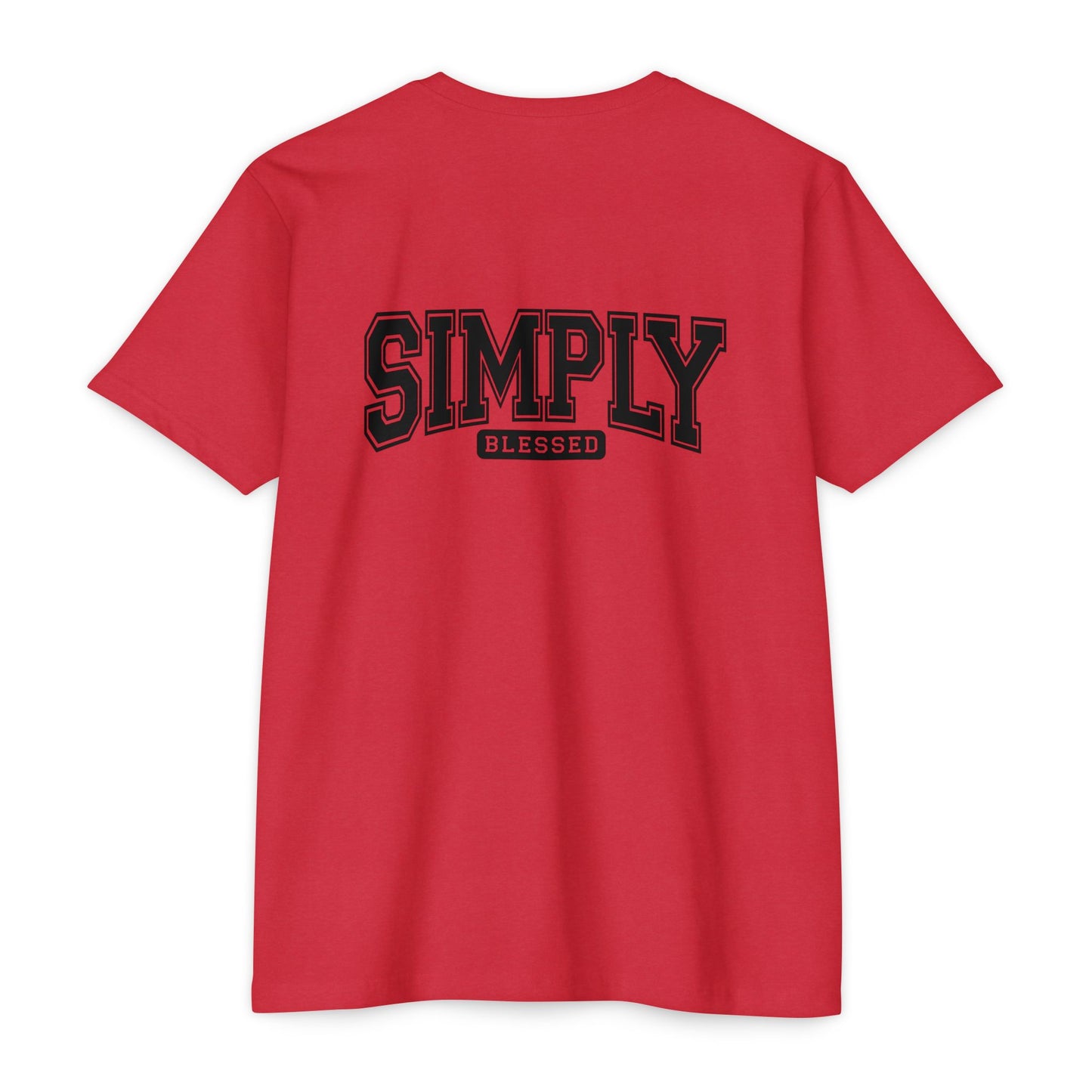 Simply Blessed T-Shirt — Vintage Collegiate Script Faith Tee