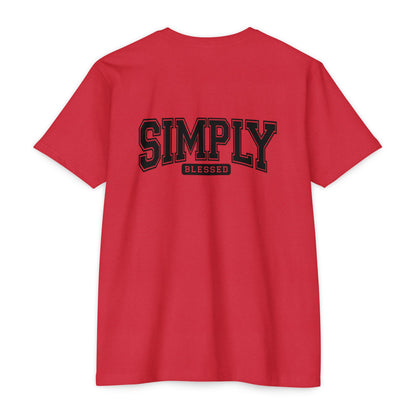 Simply Blessed T-Shirt — Vintage Collegiate Script Faith Tee
