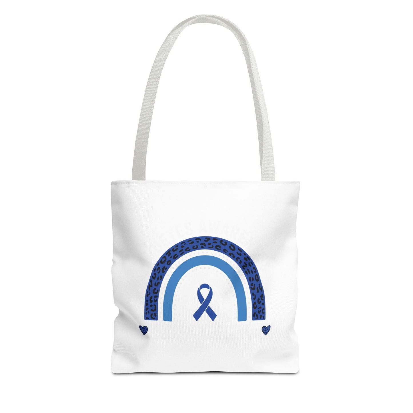 Blue Awareness Ribbon Rainbow Tote Bag – Support & Hope Everyday Tote