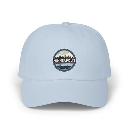 Minneapolis Skyline Dad Cap — Vintage Circle Patch Hat