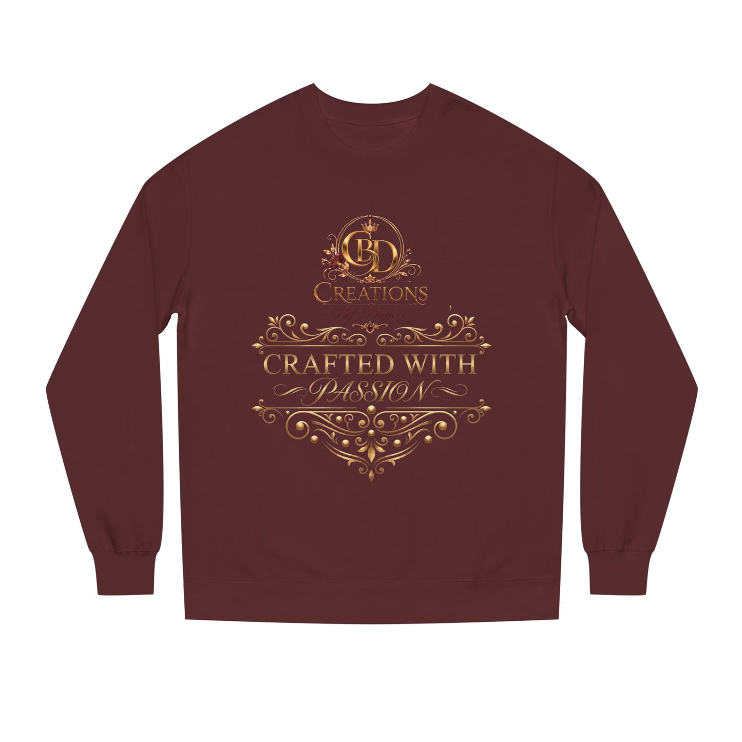 Crewneck Sweatshirt — “Crafted With Passion” Elegant Logo Pullover