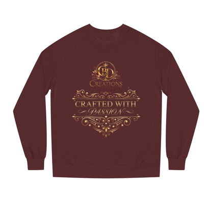 Crewneck Sweatshirt — “Crafted With Passion” Elegant Logo Pullover