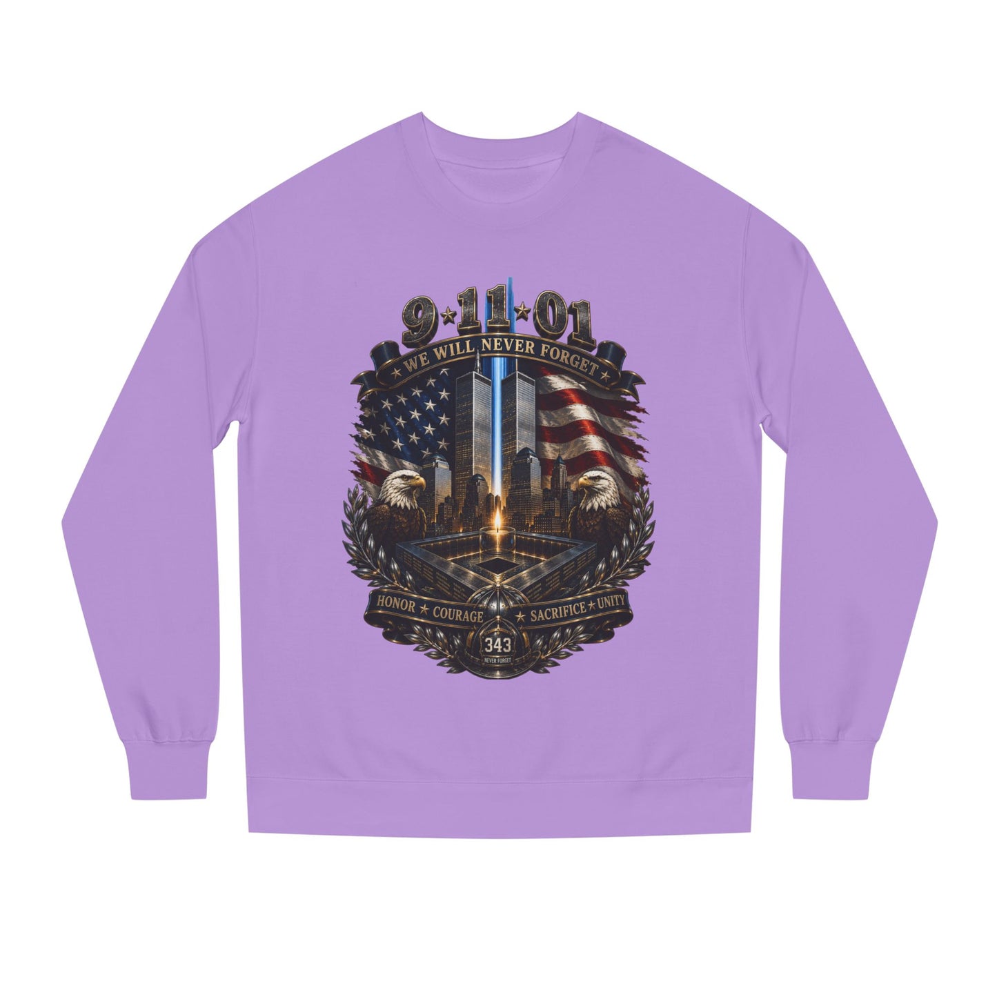 9/11 Memorial Sweatshirt — "We Will Never Forget" Tribute Crewneck