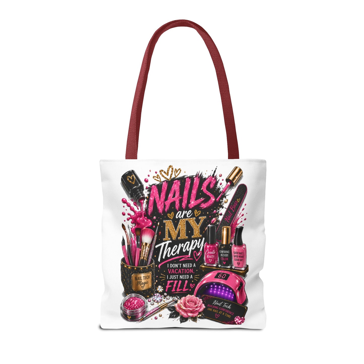Nails Are My Therapy Tote Bag — Nail Tech Cosmetic Makeup Salon Gift