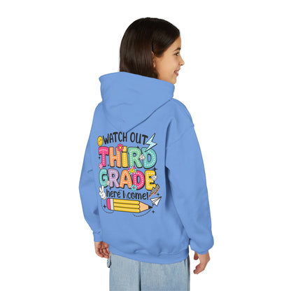 Kids "Watch Out Third Grade Here I Come" Hoodie - Back-to-School 3rd Grade Sweatshirt