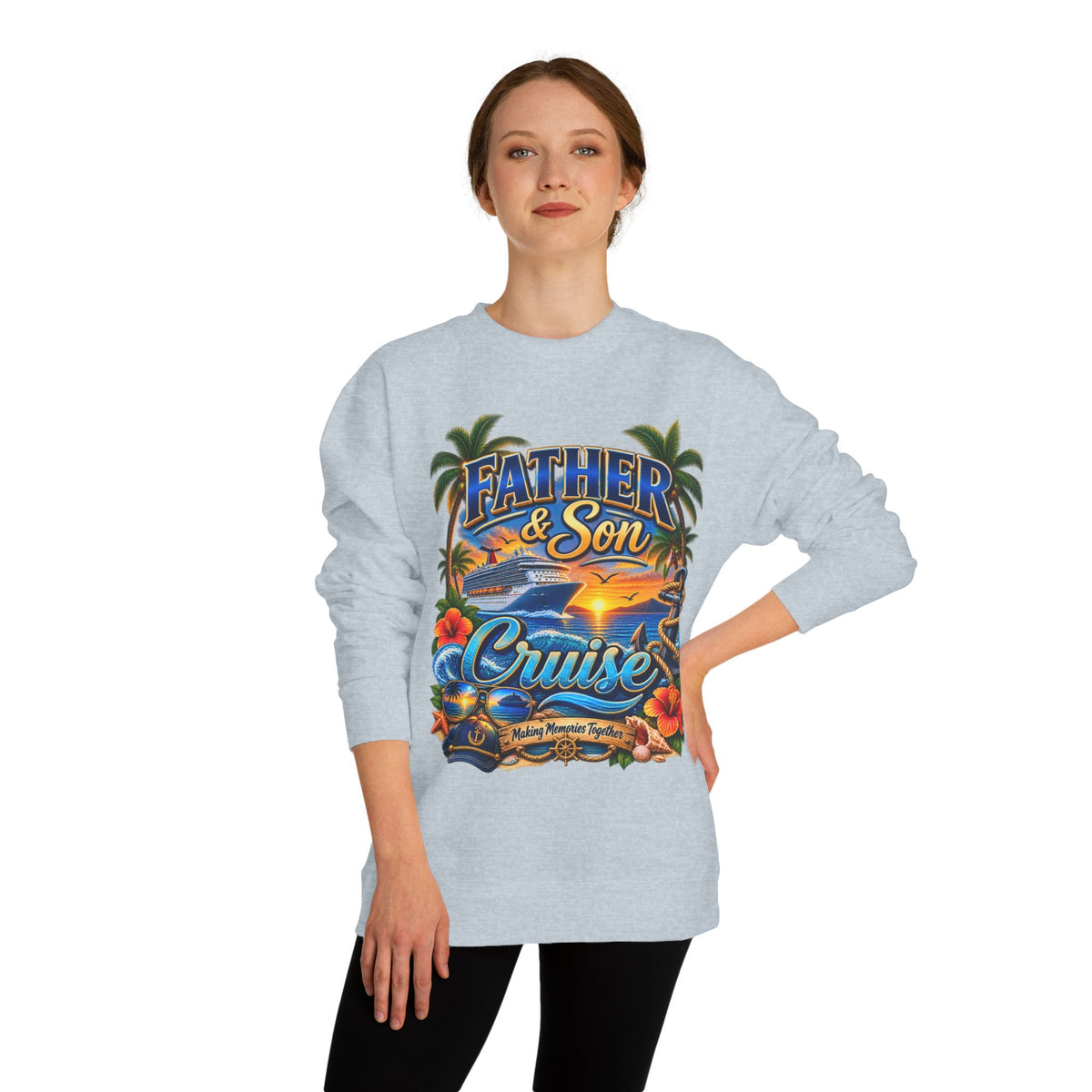 Father & Son Cruise Sweatshirt – Tropical Beach Boat Design