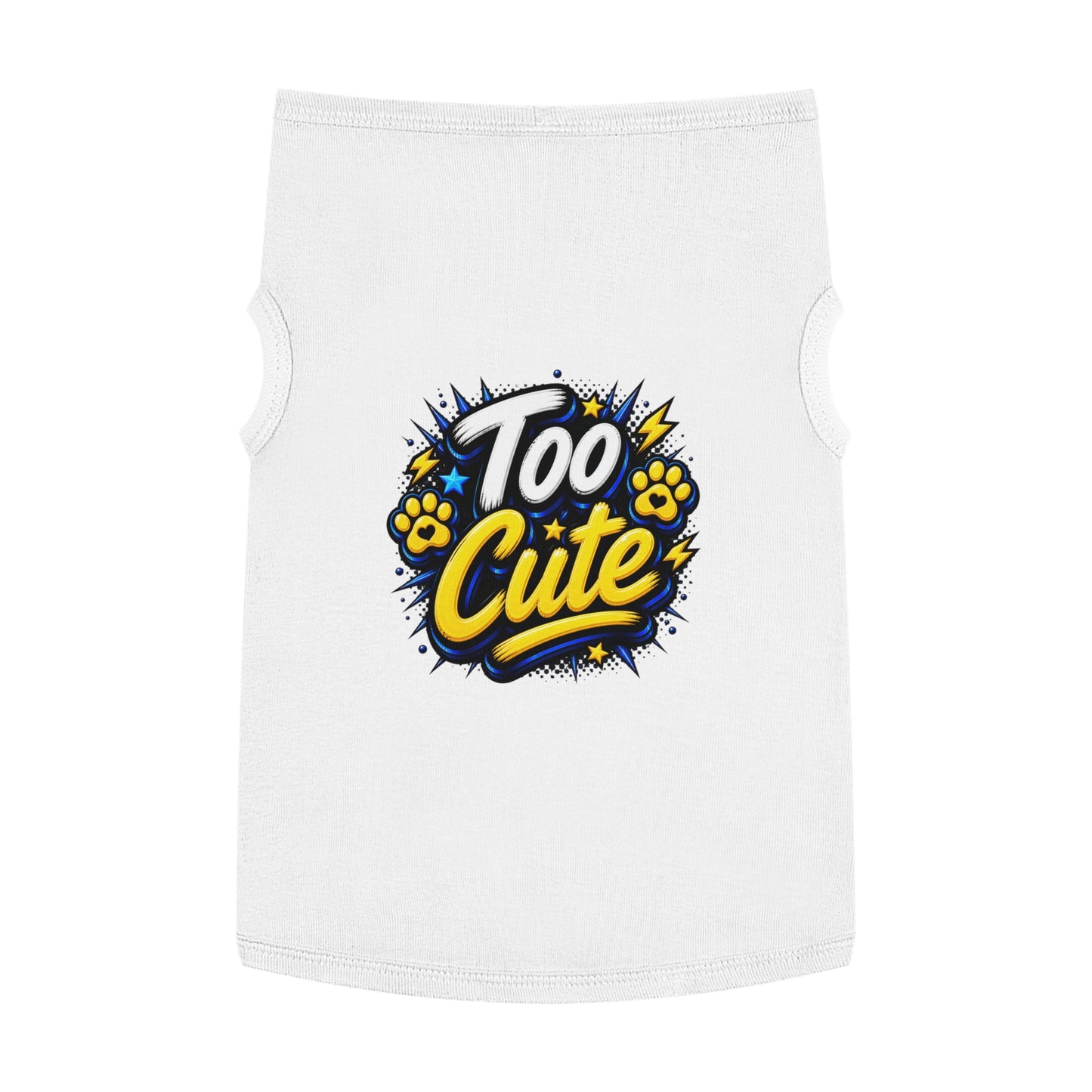 Too Cute Pet Tank Top – Graphic Dog & Cat Tee with Paw Print Design