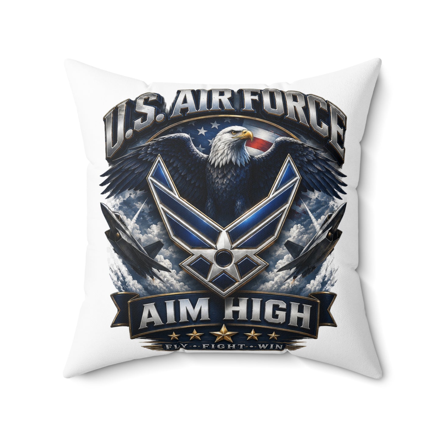 U.S. Air Force "Aim High" Decorative Pillow - Bald Eagle Military Throw Pillow