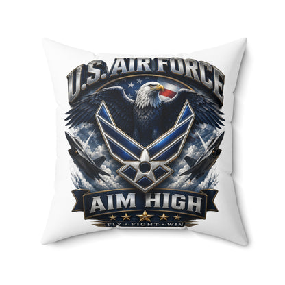 U.S. Air Force "Aim High" Decorative Pillow - Bald Eagle Military Throw Pillow