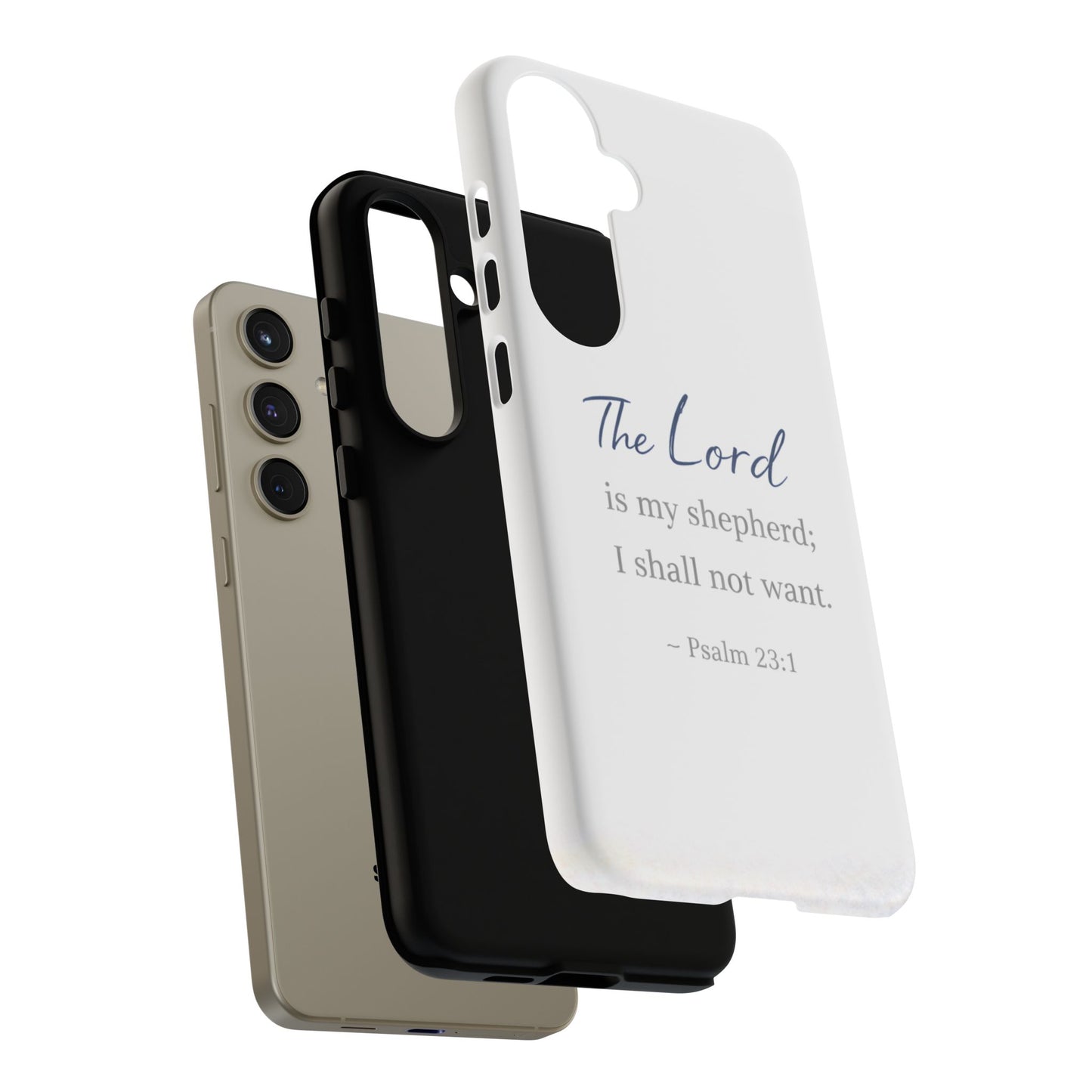 Psalm 23:1 Phone Case — "The Lord is my shepherd; I shall not want" Christian Protective Cover
