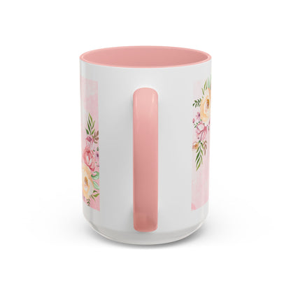 She is Mom Floral Accent Coffee Mug – ‘She is strong, loving, selfless and beautiful’ Gift for Mother’s Day