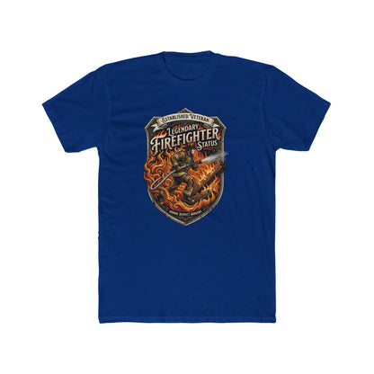 Firefighter Badge T-Shirt — Legendary Firefighter Status Graphic Tee