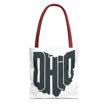 Ohio State Outline Tote Bag — Retro Ohio Text Graphic Tote